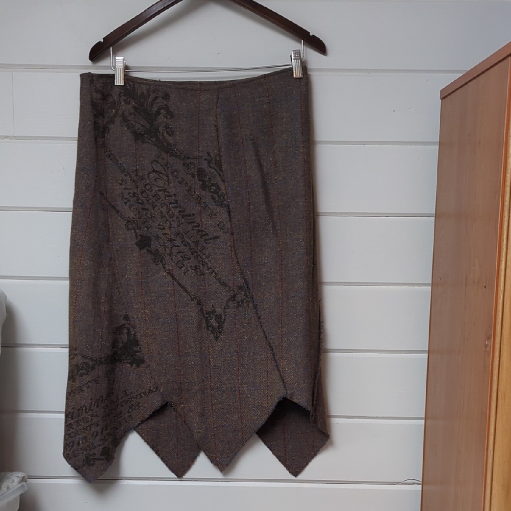 Chic Asymmetrical Skirt in Brown